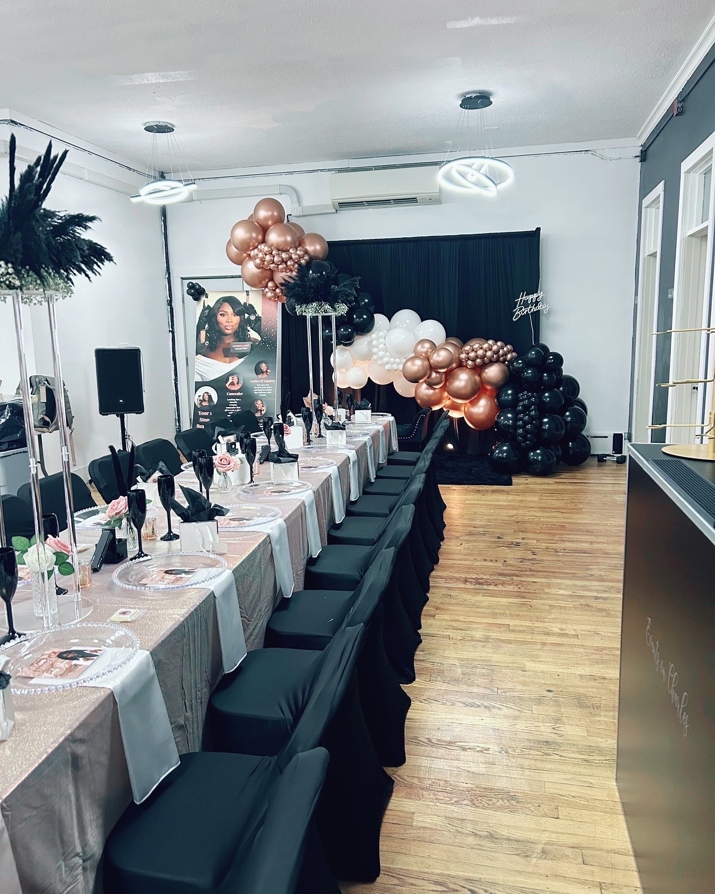 Birthday Party Black & Bronze Elegance